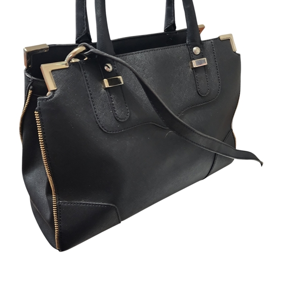 Rebecca Minkoff Black Natural Black Leather Exposed Zipper Amorous Satchel - Picture 7 of 12